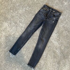Washed black denim